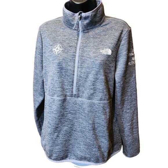 North Face Fleece Womens Large Athletic Zip Long Sleeve Performance Pullover Top - Picture 1 of 15